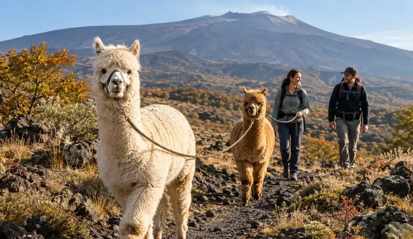 Alpaca Trekking sull’Etna: L’Escursione più Dolce della Sicilia