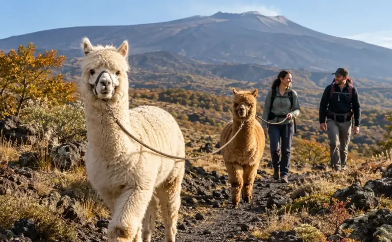 Alpaca Trekking sull’Etna: L’Escursione più Dolce della Sicilia